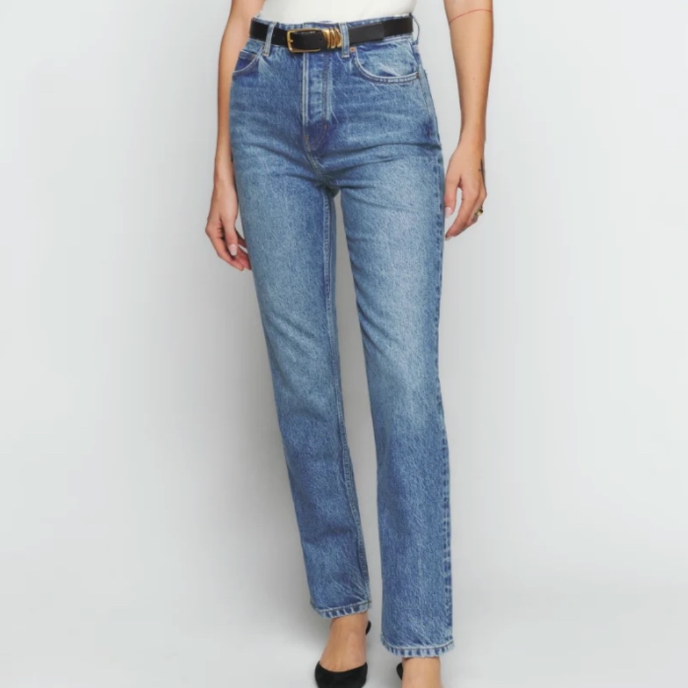 Reformation Cynthia High Rise Straight Jeans - Colorado Wash